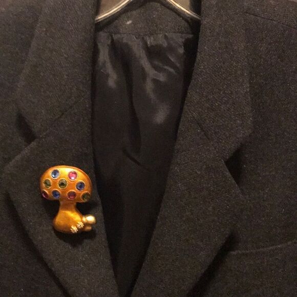 Enamel Mushroom Ladybug Brooch Vintage 1990s - Picture 9 of 17